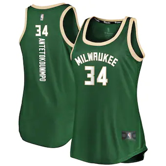 womens fanatics branded giannis antetokounmpo hunter green-228